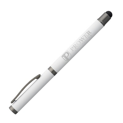 Quebec Recycled Aluminum Gel Pen with Stylus (Engraved Imprint)